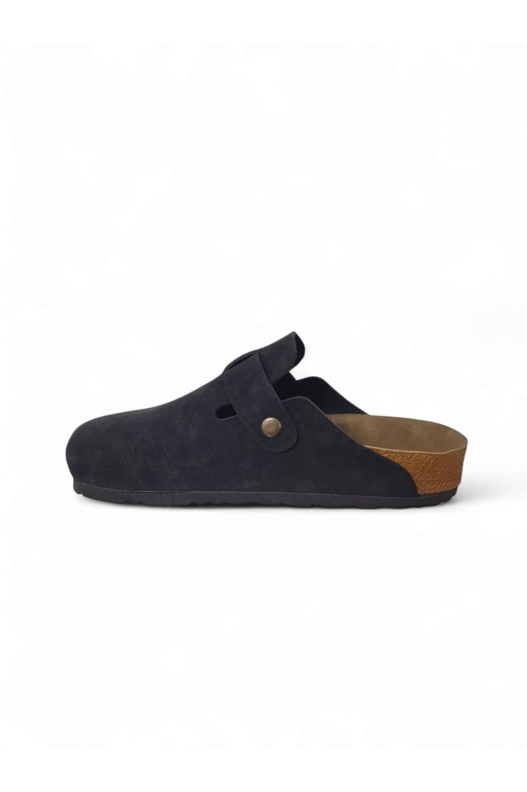 Berlin Unisex Mantar Tabanlı Önü Kapalı Tokalı Sabo Günlük Ev Dışarı Terliği