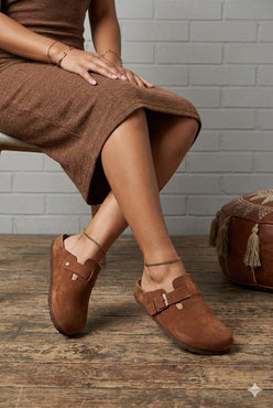 Berlin Unisex Mantar Tabanlı Önü Kapalı Tokalı Sabo Günlük Ev Dışarı Terliği