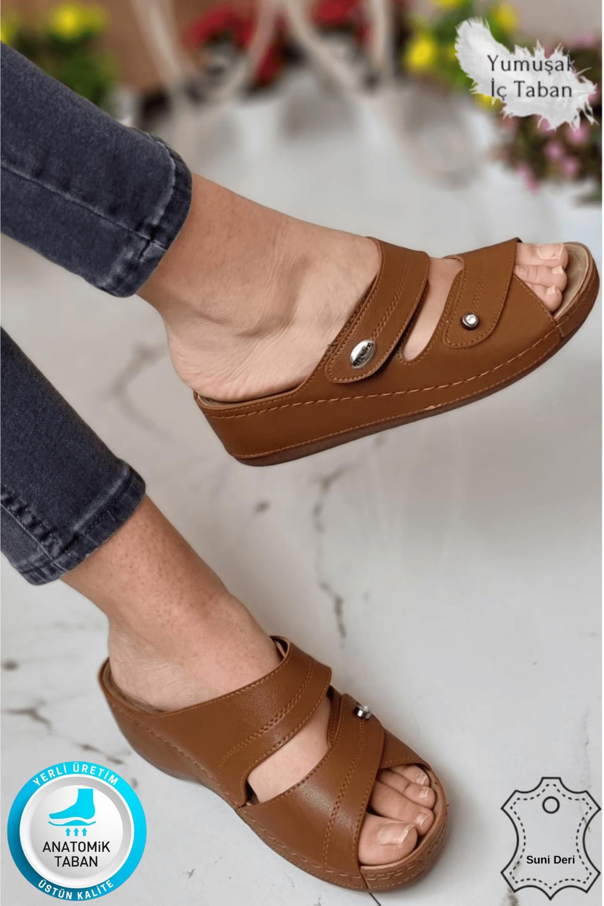 Depi Kadın Ortopedik Yumuşak Taban Günlük Terlik Şık Taşlı Misafir Genç Anne Dışarı &amp; Ev Terliği