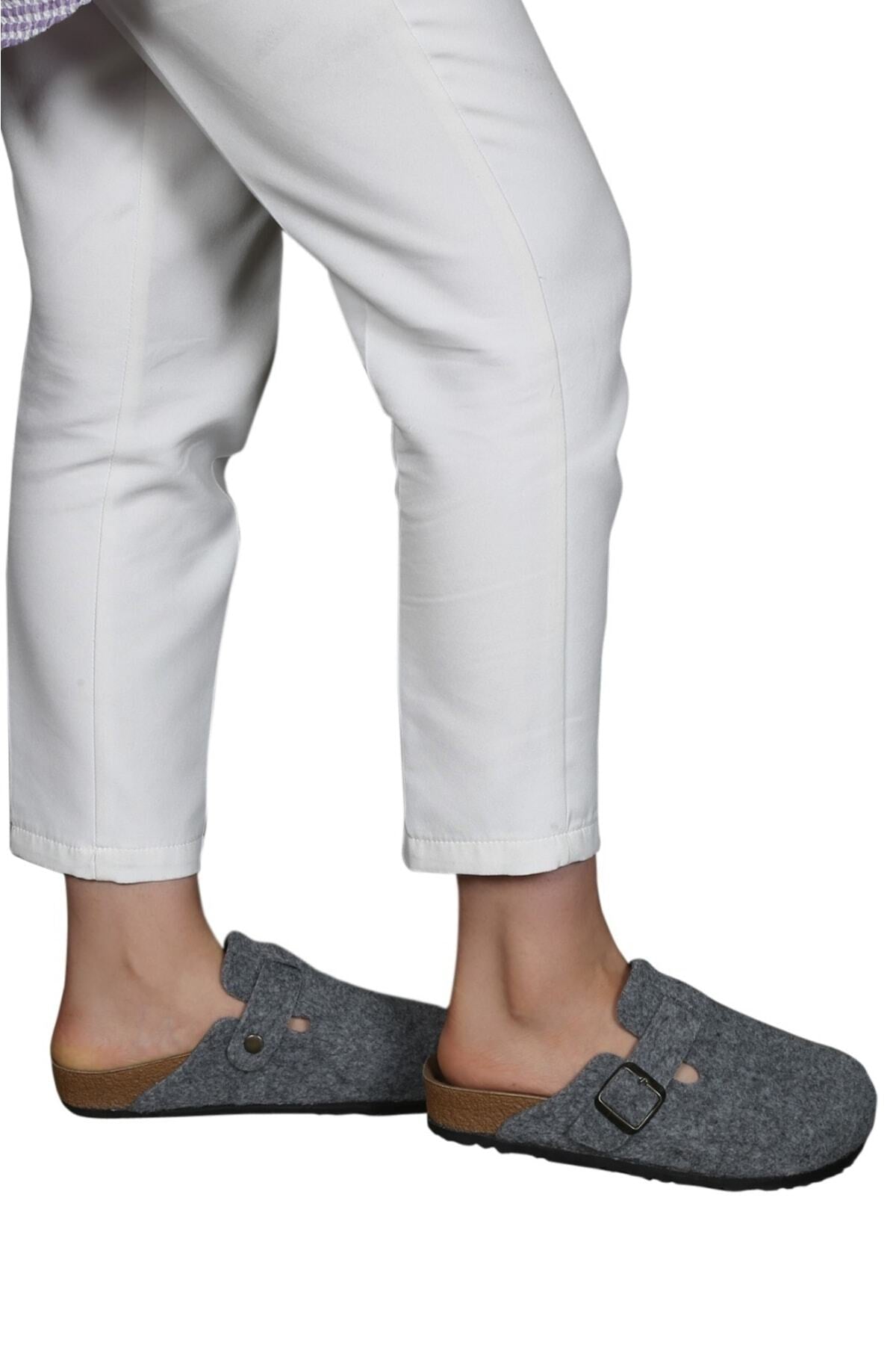 Ithal Unisex Kışlık Önü Kapalı Keçeli Günlük Sabo Ev Terliği Lacivert
