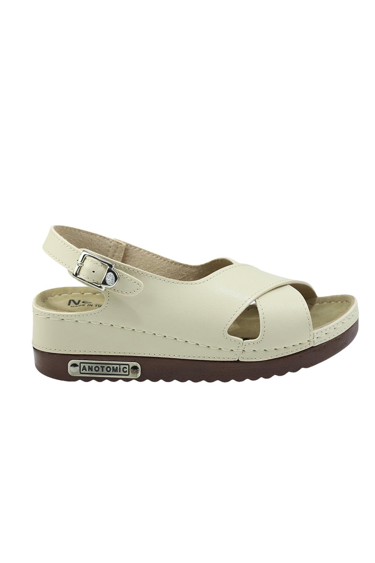 Utari Kadın Ortopedik Şık Konfor Modeli Anatomik Taban Topuklu Günlük Outdoor Sandalet