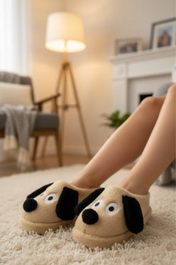 Konfor Sevimli Köpek Figürlü Peluş Panduf Ünisex Hayvanlı Panduf