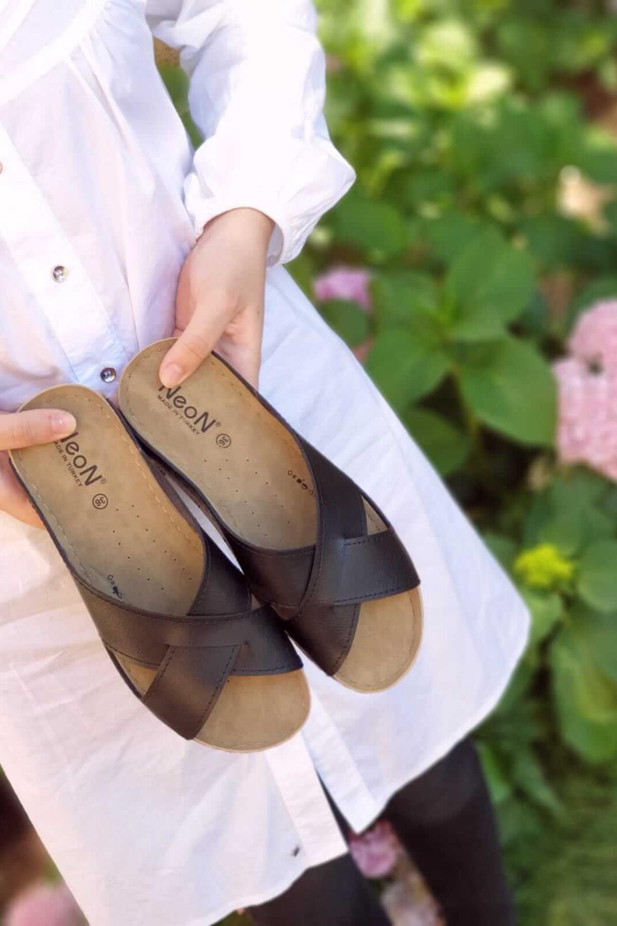 Julya Kadın Günlük Şık Konforlu Ortopedik Taban Genç Anne Misafir Dışarı Ev Terliği