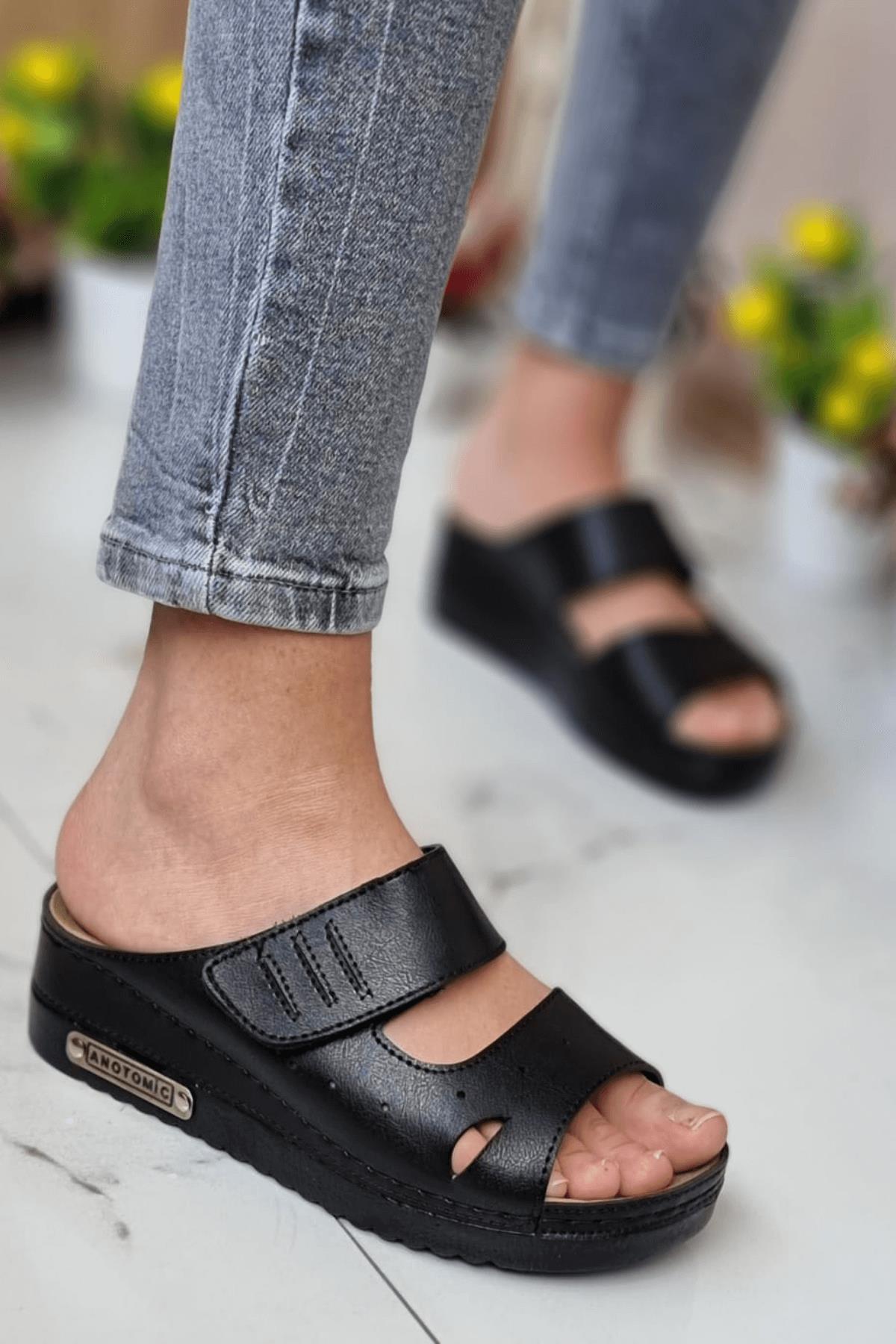 Hana Kadın Günlük Şık Konforlu Terlik Anatomik Ortopedik Taban Anne Dışarı Ev Terliği