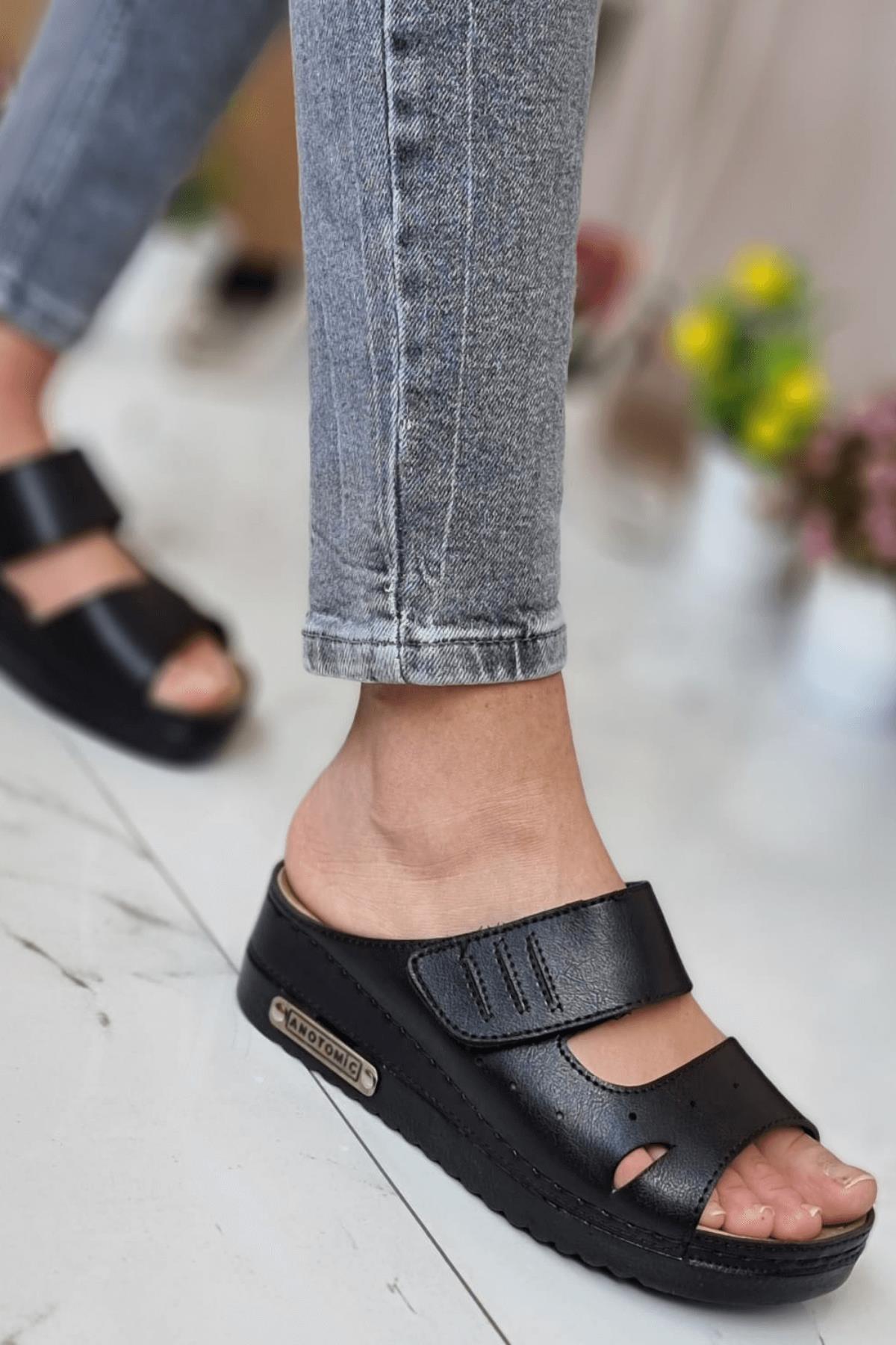 Hana Kadın Günlük Şık Konforlu Terlik Anatomik Ortopedik Taban Anne Dışarı Ev Terliği