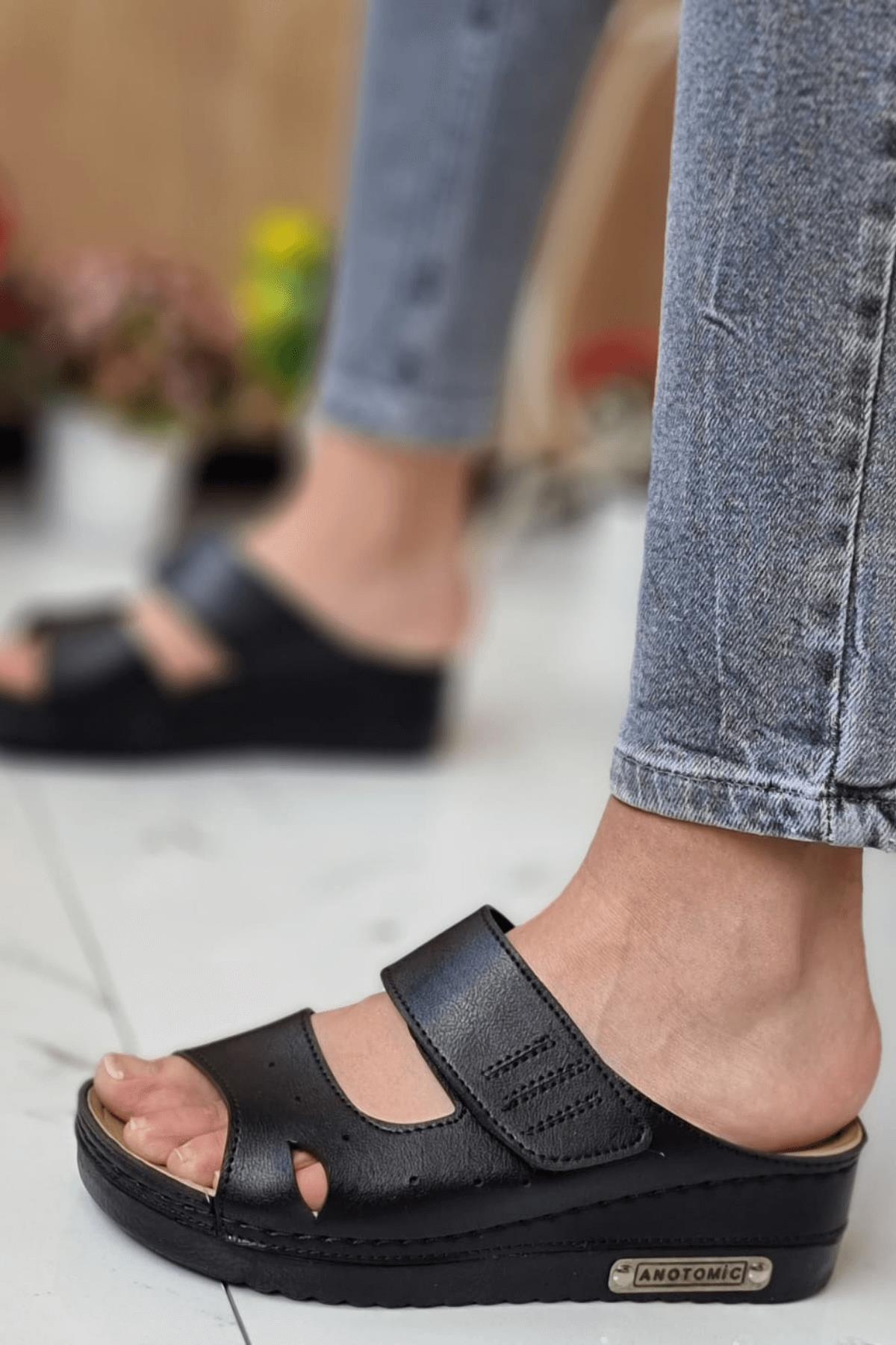 Hana Kadın Günlük Şık Konforlu Terlik Anatomik Ortopedik Taban Anne Dışarı Ev Terliği