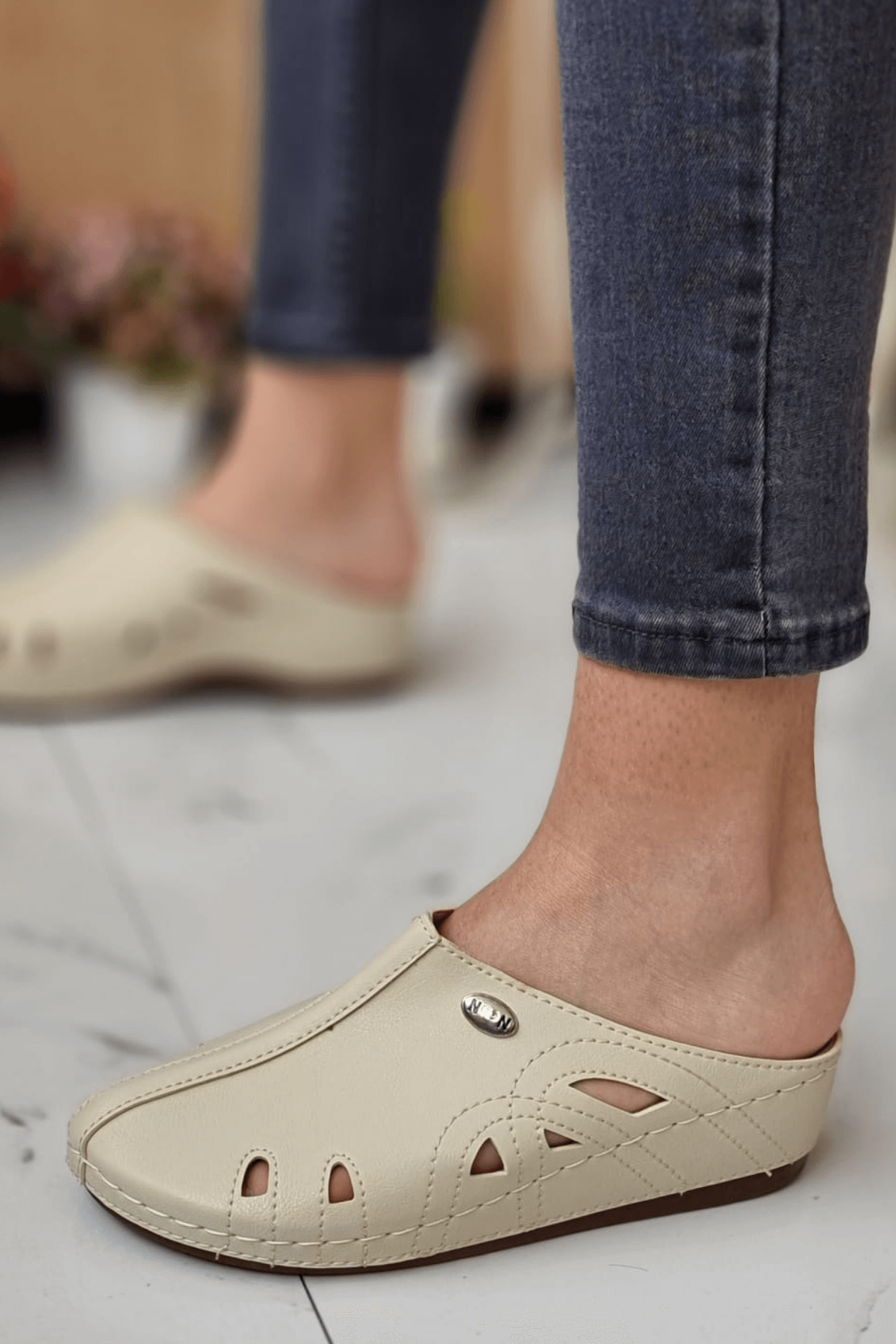 Lisa Kadın Sabo Medikal Doktor Hemşire Hastane Tam Ortopedik Önü Kapalı Ev Dışarı Terlik