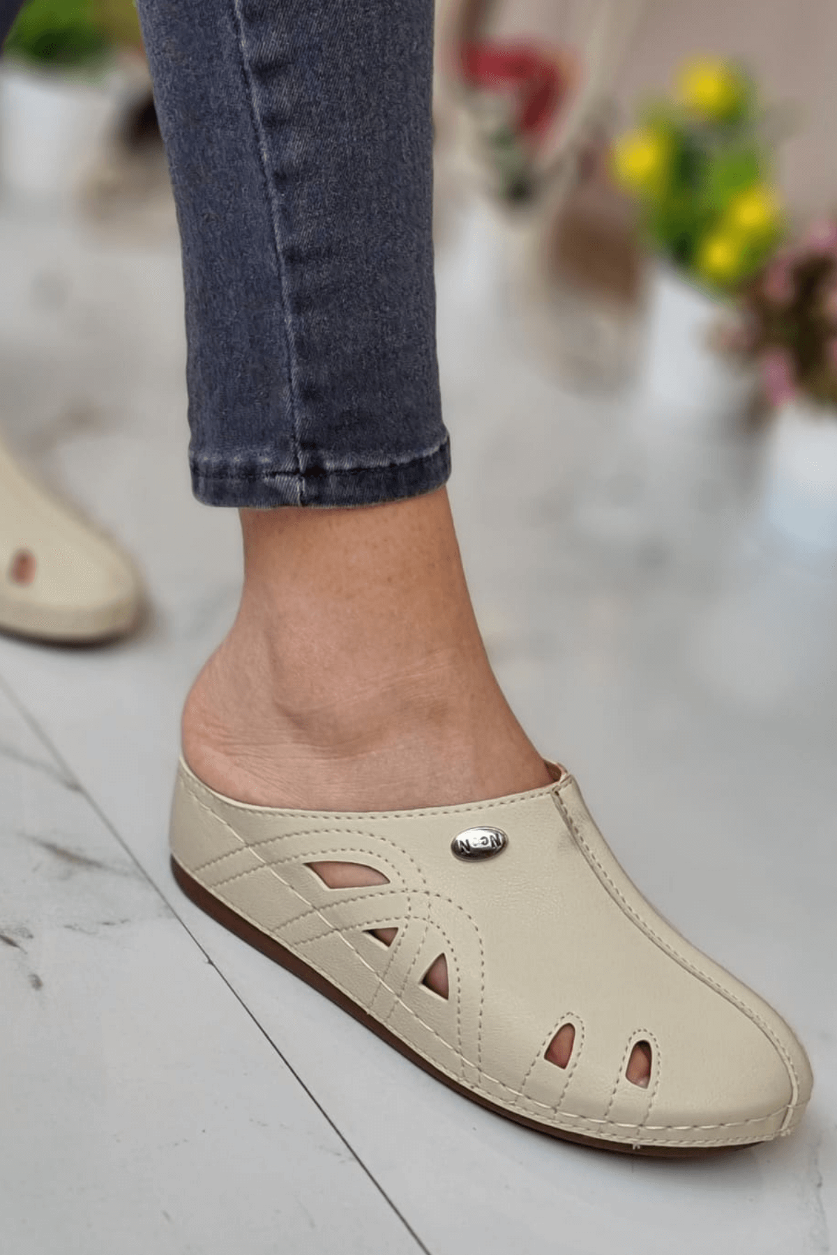 Lisa Kadın Sabo Medikal Doktor Hemşire Hastane Tam Ortopedik Önü Kapalı Ev Dışarı Terlik