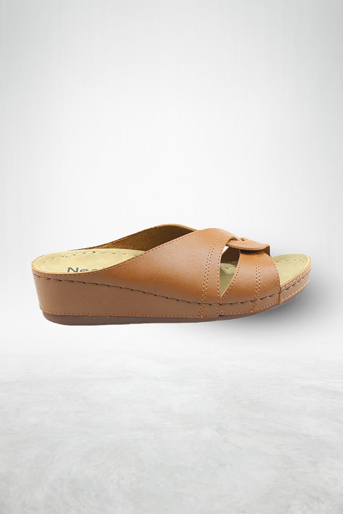 Putu Kadın Çapraz Konfor Modeli Günlük Ortopedik Terlik Anne Orta Yaş Genç Ev &amp; Dışarı Terliği