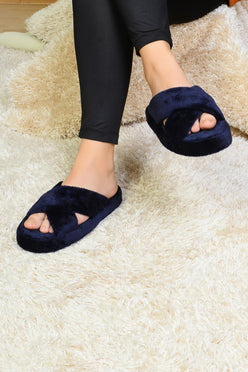 Neon Ayakkabı Unisex Çapraz Peluş Terlik İthal Velsoft Kumaş Sessiz Eva Taban Misafir Ev Terliği