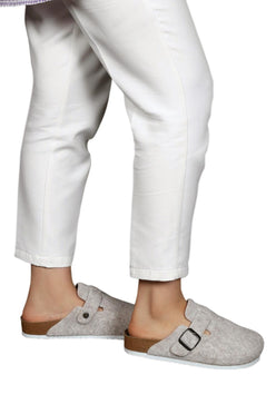 Neon Ayakkabı Unisex Kışlık Önü Kapalı Keçeli Günlük Sabo Ev Terliği