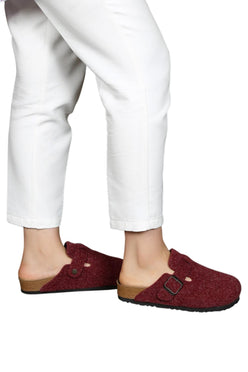 Neon Ayakkabı Unisex Kışlık Önü Kapalı Keçeli Günlük Sabo Ev Terliği