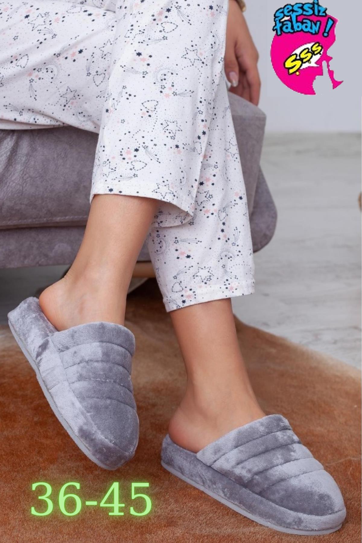 Unisex Önü Kapalı Peluş Bohça Damat Gelin Çeyiz Terlik Sessiz Eva Taban Misafir Ev Terliği