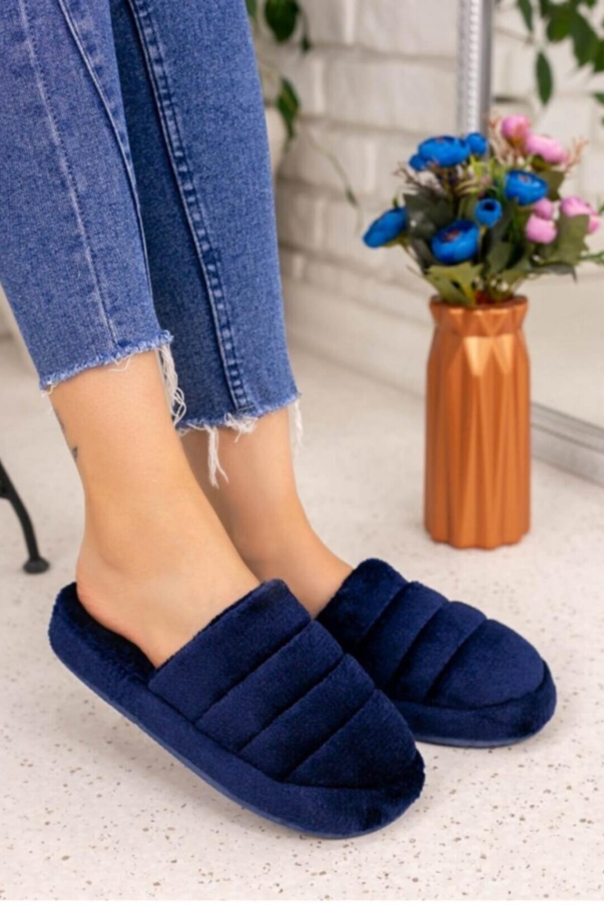 Unisex Önü Kapalı Peluş Bohça Damat Gelin Çeyiz Terlik Sessiz Eva Taban Misafir Ev Terliği