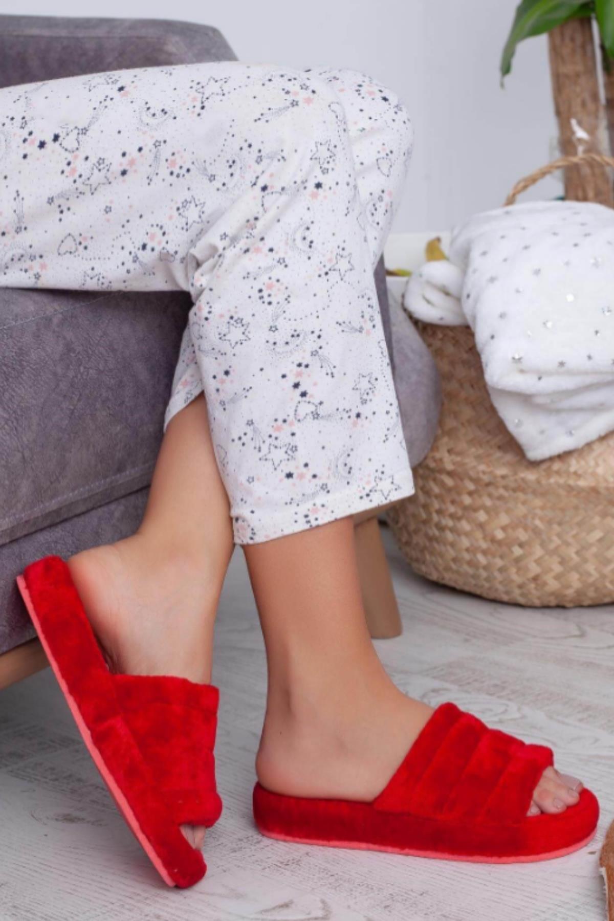 Neon Ayakkabı Unisex Peluş Terlik İthal Velsoft Kumaş Sessiz Eva Taban Misafir Ev Terliği