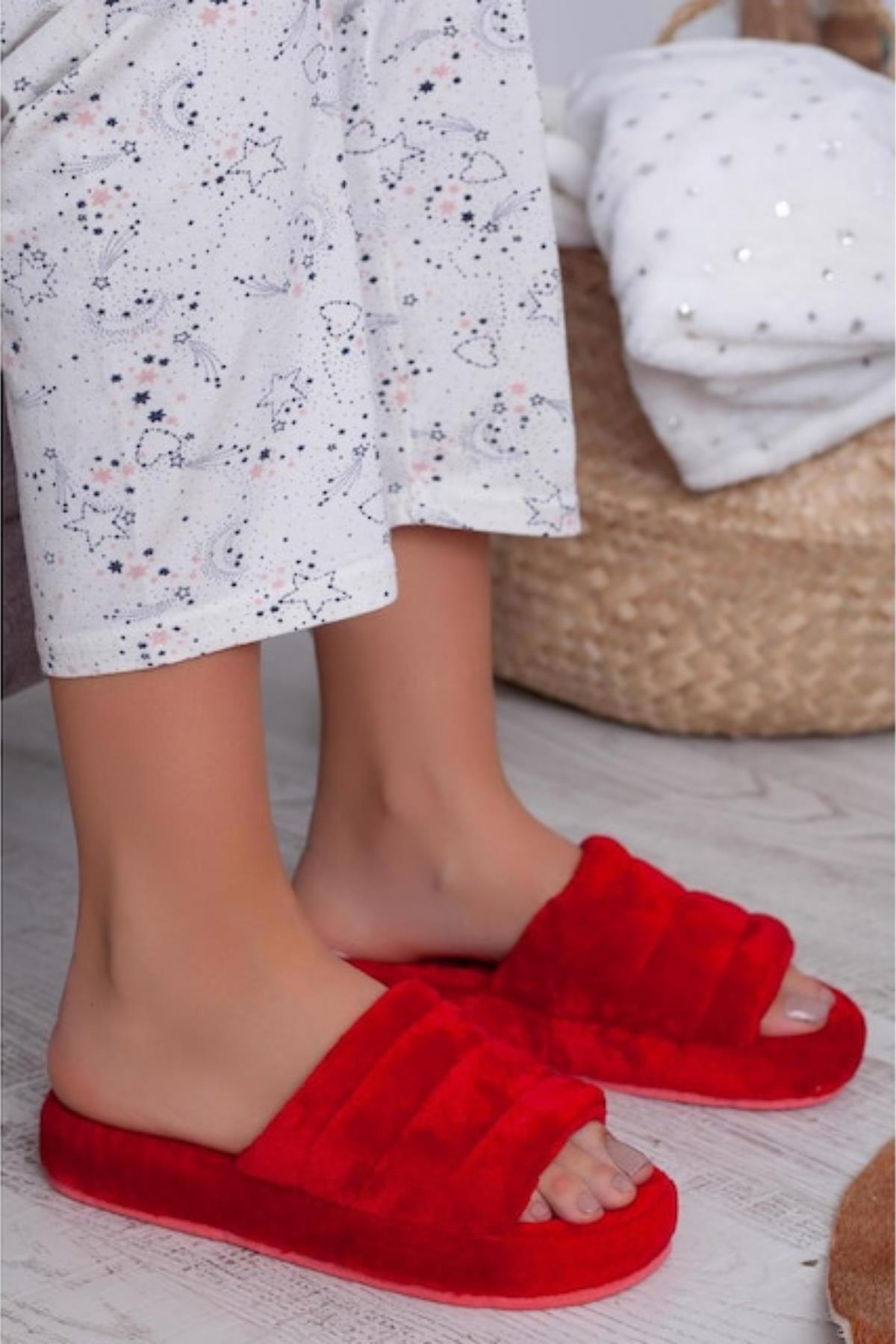 Neon Ayakkabı Unisex Peluş Terlik İthal Velsoft Kumaş Sessiz Eva Taban Misafir Ev Terliği