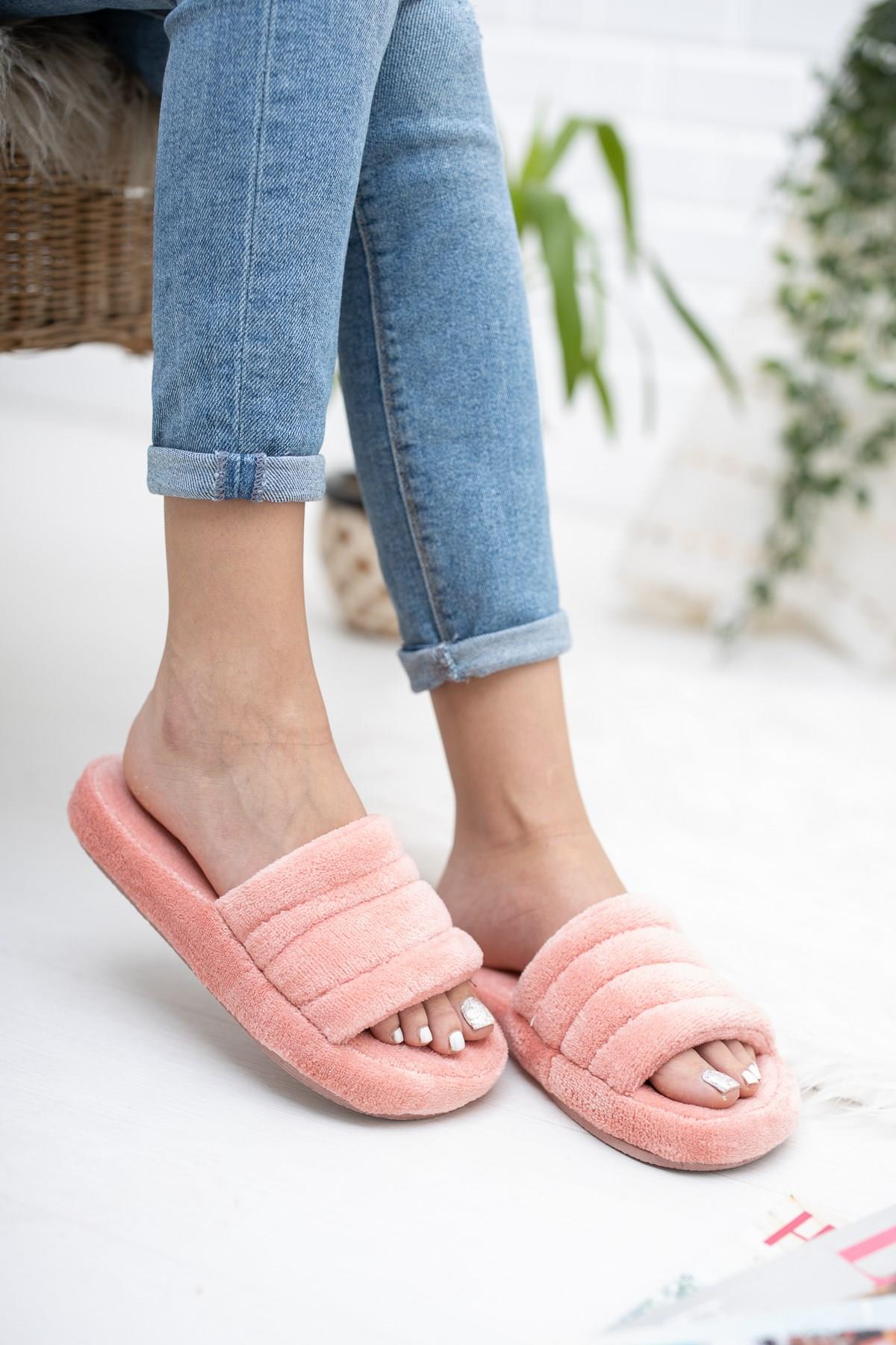 Neon Ayakkabı Unisex Peluş Terlik İthal Velsoft Kumaş Sessiz Eva Taban Misafir Ev Terliği