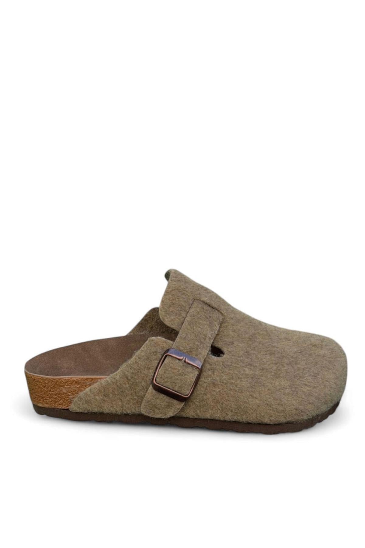 Neon Ayakkabı Unisex Kışlık Önü Kapalı Keçeli Günlük Sabo Ev Terliği