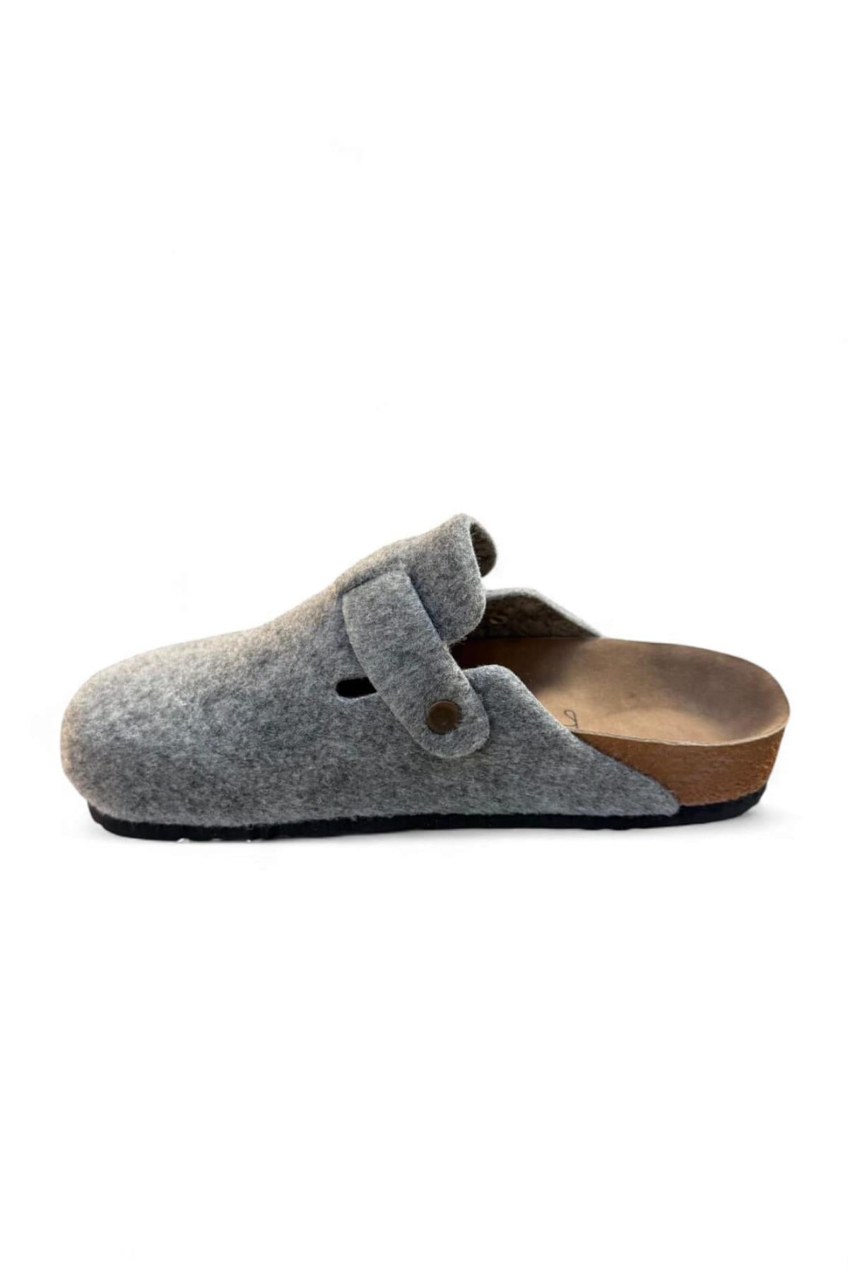 Neon Ayakkabı Unisex Kışlık Önü Kapalı Keçeli Günlük Sabo Ev Terliği