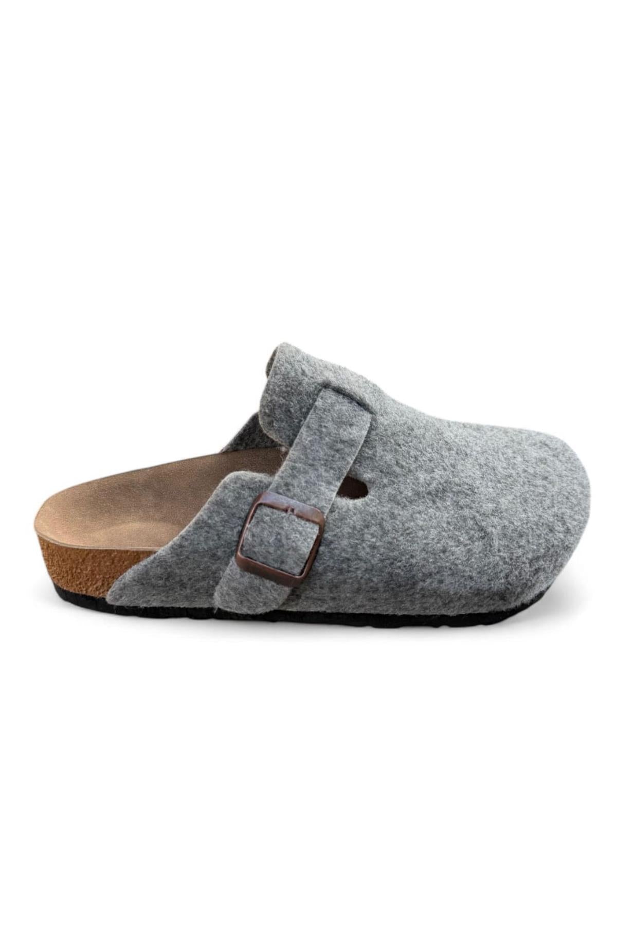 Neon Ayakkabı Unisex Kışlık Önü Kapalı Keçeli Günlük Sabo Ev Terliği