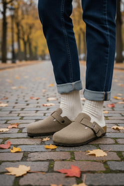 Neon Ayakkabı Unisex Kışlık Önü Kapalı Keçeli Günlük Sabo Ev Terliği