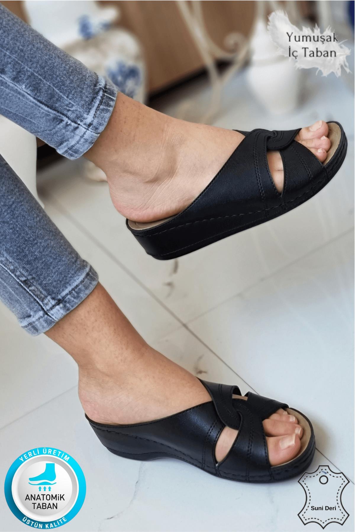 Putu Kadın Çapraz Konfor Modeli Günlük Ortopedik Terlik Anne Orta Yaş Genç Ev &amp; Dışarı Terliği