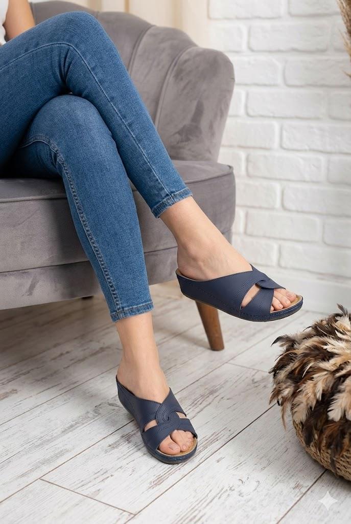 Putu Kadın Çapraz Konfor Modeli Günlük Ortopedik Terlik Anne Orta Yaş Genç Ev &amp; Dışarı Terliği