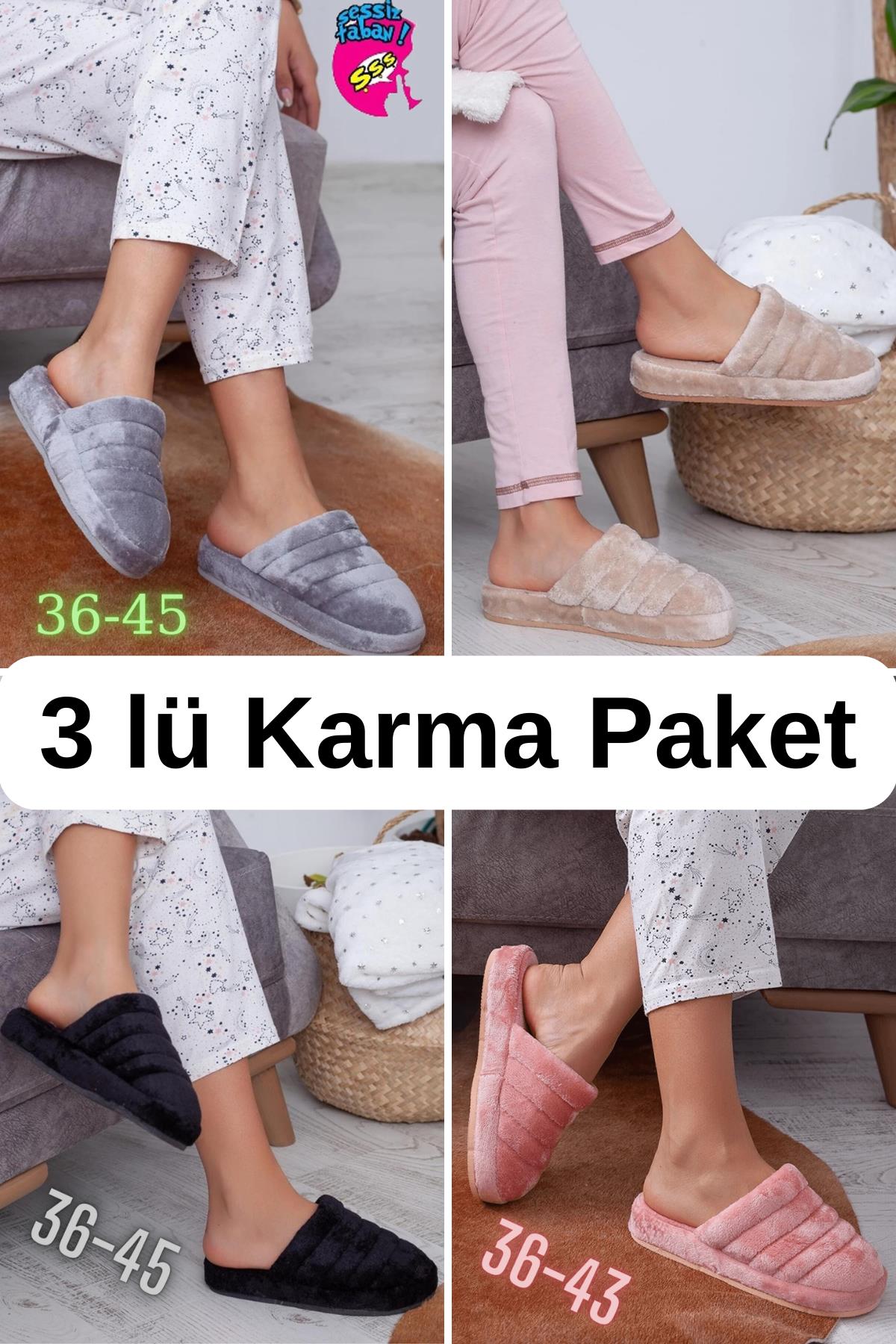 Unisex Önü Kapalı Peluş Bohça Damat Gelin Çeyiz Terlik Sessiz Eva Taban Misafir Ev Terliği