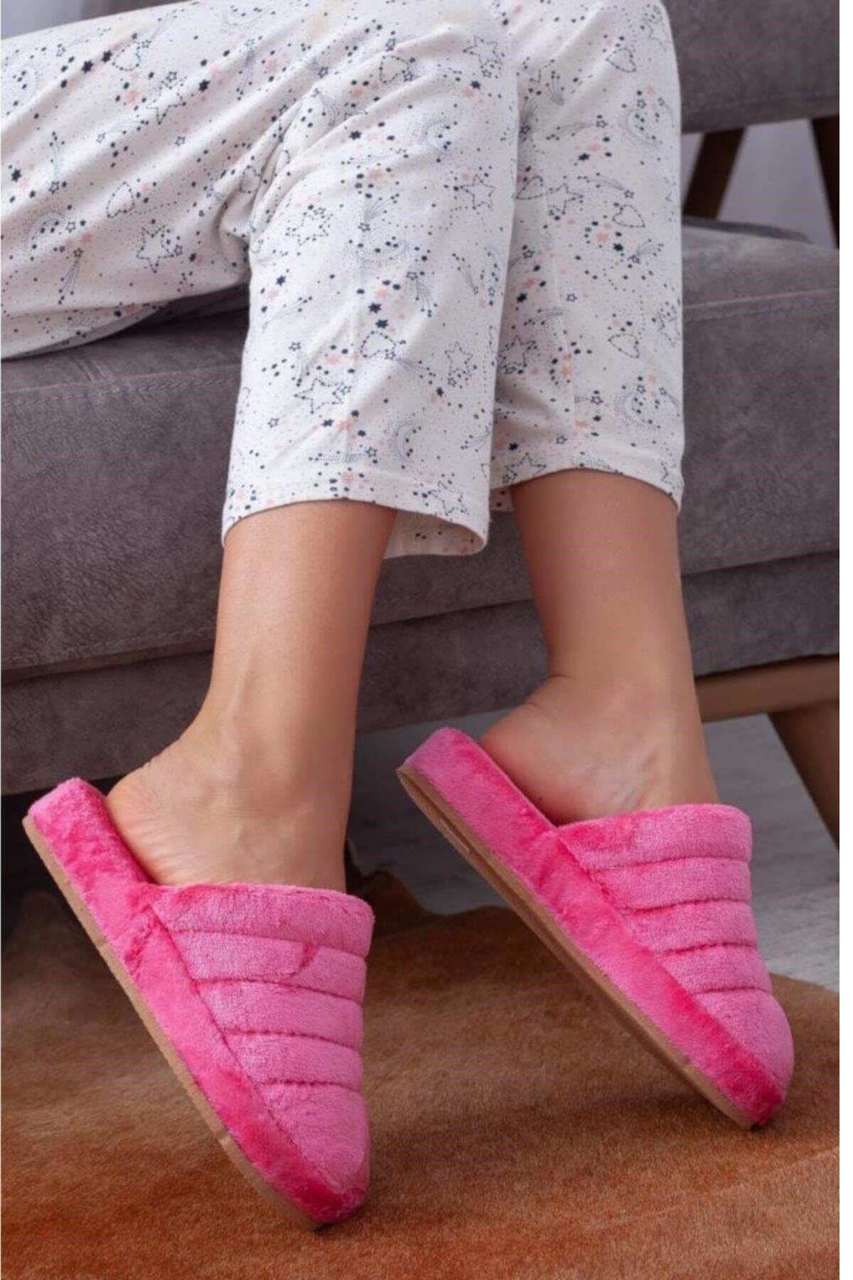 Unisex Önü Kapalı Peluş Bohça Damat Gelin Çeyiz Terlik Sessiz Eva Taban Misafir Ev Terliği